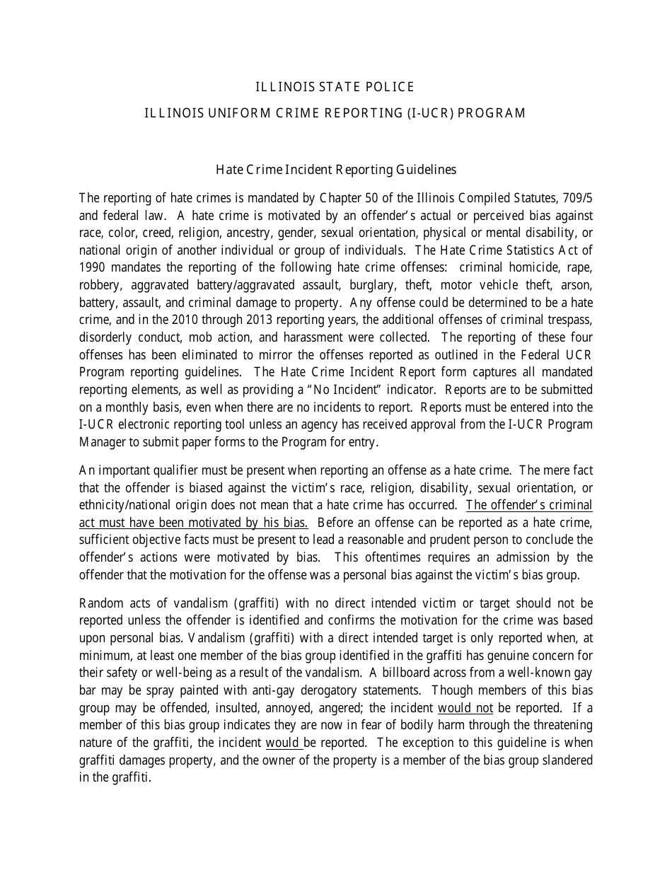 Form ISP2-421E Hate Crime Incident Form - Illinois Uniform Crime Reporting Program - Illinois, Page 3