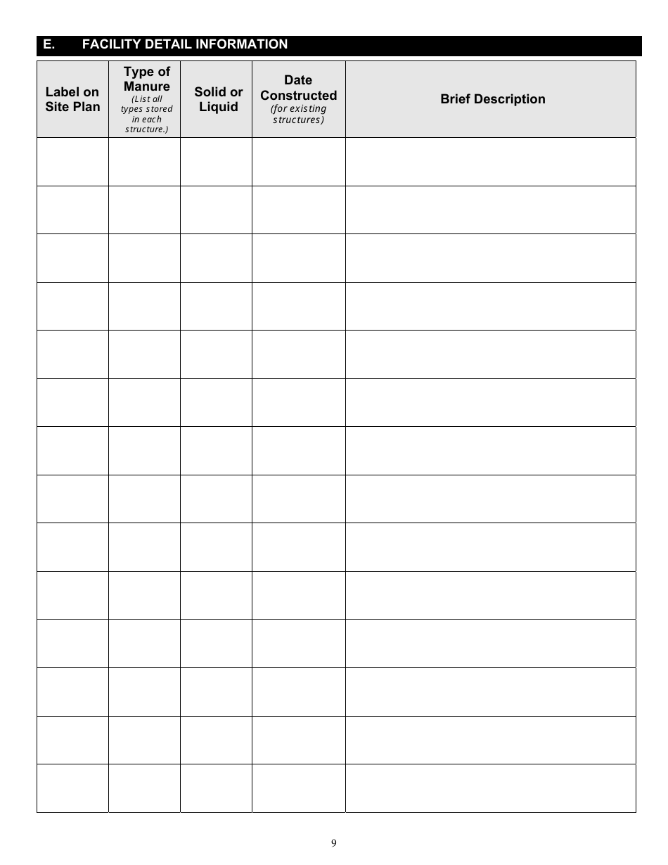 State Form 56423 Satellite Manure Storage Structure (Smss) Permit Application Packet - Indiana, Page 11
