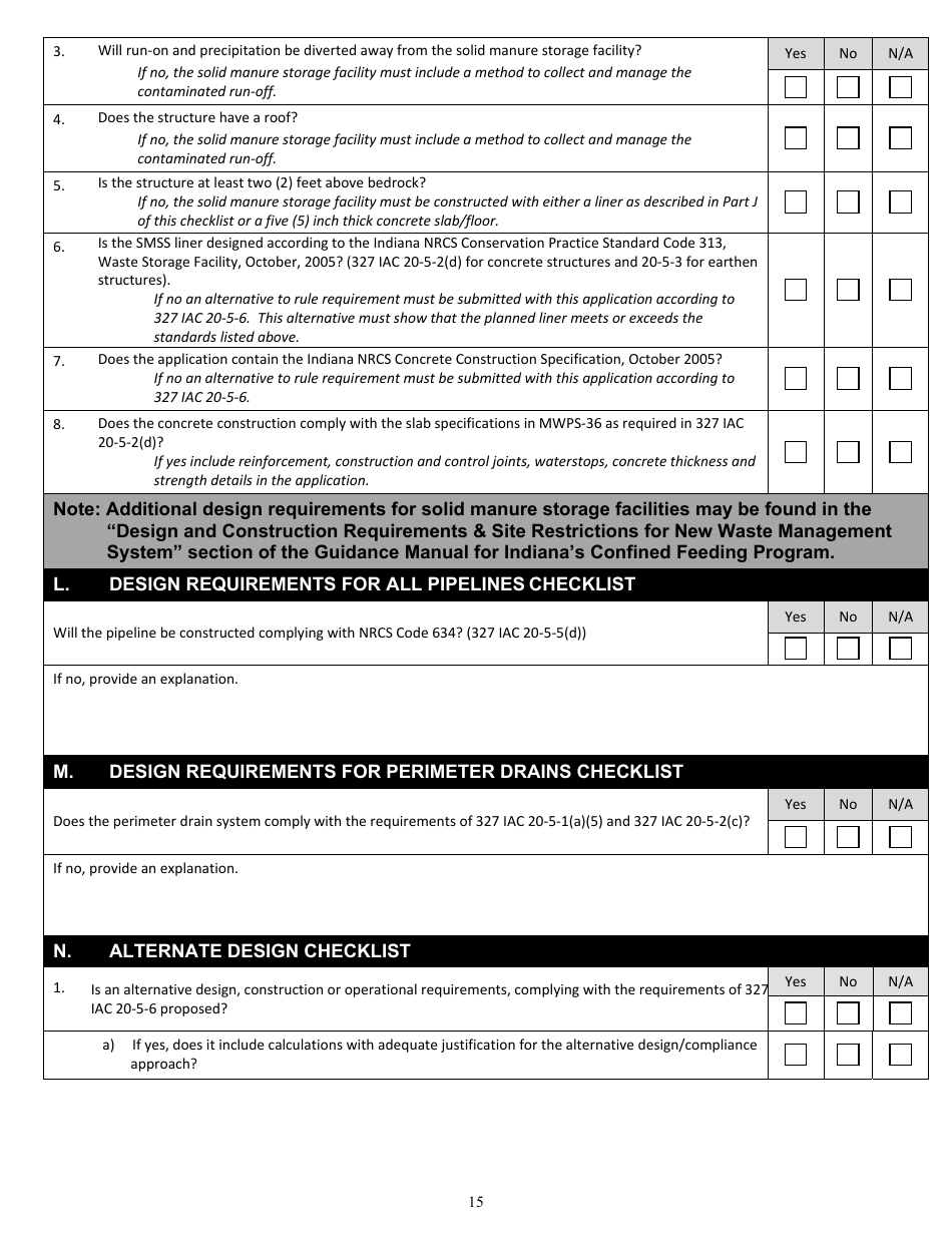 State Form 56423 Satellite Manure Storage Structure (Smss) Permit Application Packet - Indiana, Page 17