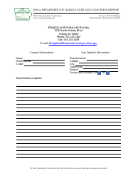 Document preview: Complaint Form - Iowa