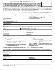 Document preview: Application for Iowa Pesticide Dealer License - Iowa