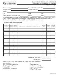 Form 70-050 &quot;Iowa in-State Distributors Schedule C - Reporting of Out-of-State Sales of Cigarettes&quot; - Iowa