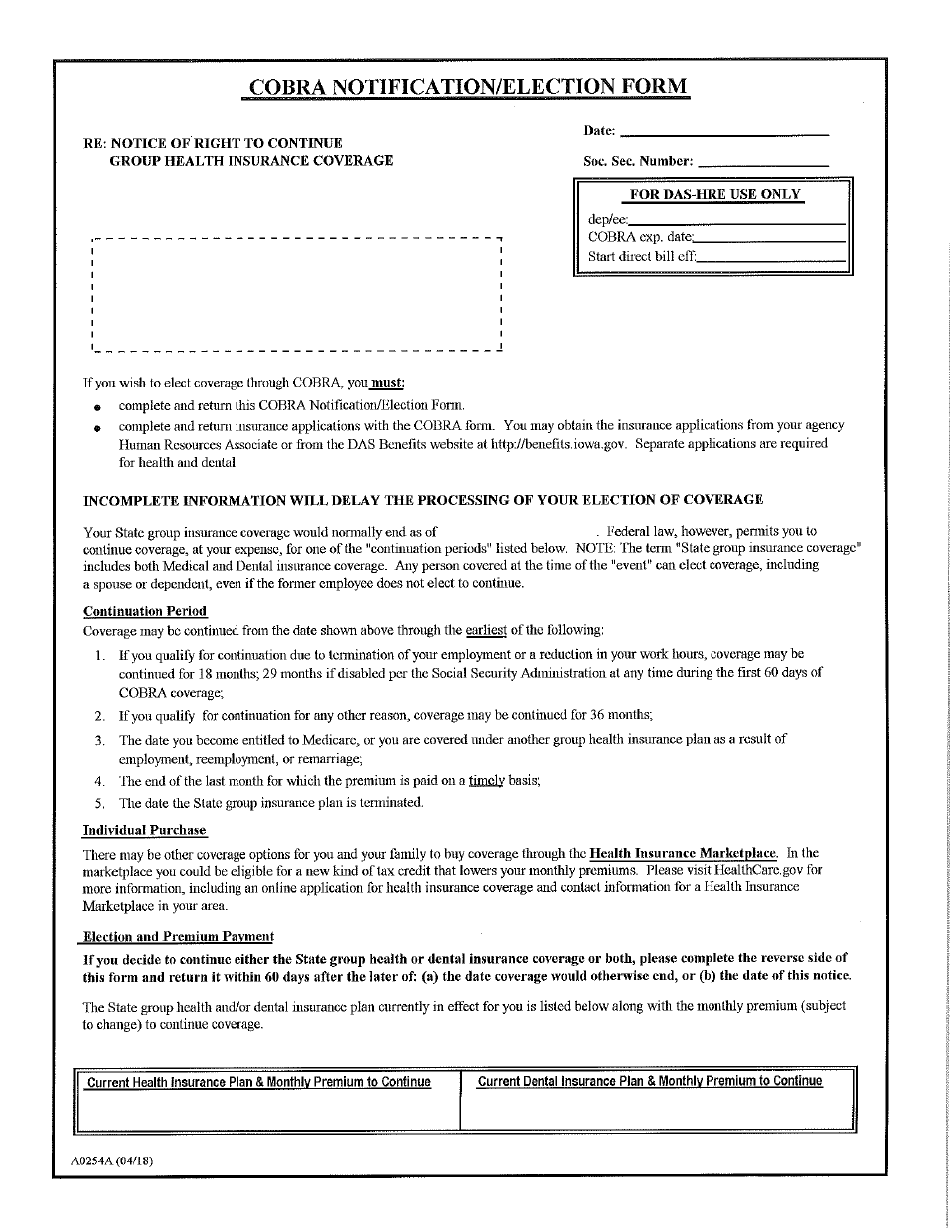 Form A0254A Fill Out Sign Online and Download Printable PDF Iowa