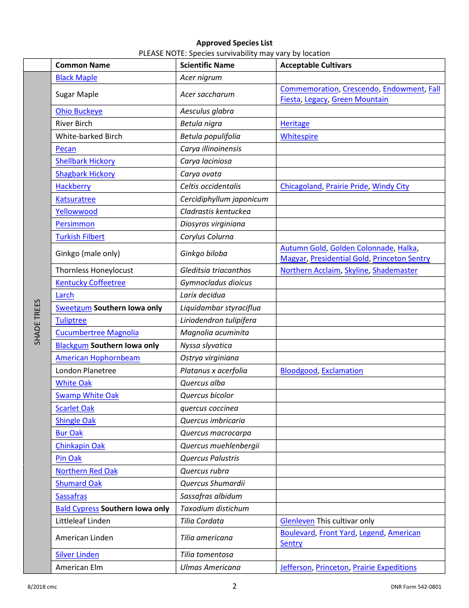 DNR Form 542-0801 Trees for Kids - Nursery Notification Letter - Iowa, Page 2