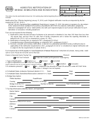 DNR Form 542-1474 Asbestos Notification of Bridge Demolition and Renovation - Iowa