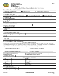 Document preview: DNR Form 542-4017 (INV-1) Iowa DNR Minor Source Emission Inventory - Iowa