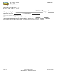 Document preview: DNR Form 542-4010 (CA-01) Part 1 Operating Permit Application - Calculations - Iowa