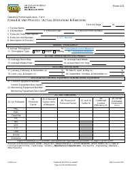 Document preview: DNR Form 542-4007 (4.0) Part 1 Operating Permit Application - Unit Process - Actual Operations & Emissions - Iowa