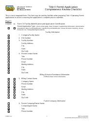 DNR Form 542-0592 Title V Permit Application Completeness Review Checklist - Iowa