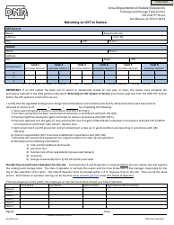 Document preview: DNR Form 542-0103 Returning an Ust to Service - Iowa