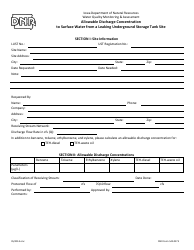 Document preview: DNR Form 542-0273 Allowable Discharge Concentration to Surface Water From a Leaking Underground Storage Tank Site - Iowa