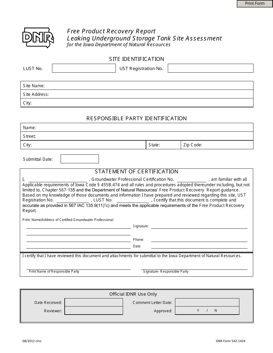 dnr form 542 1424 download fillable pdf or fill online