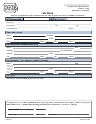 Document preview: DNR Form 542-1300 Site Check - Iowa