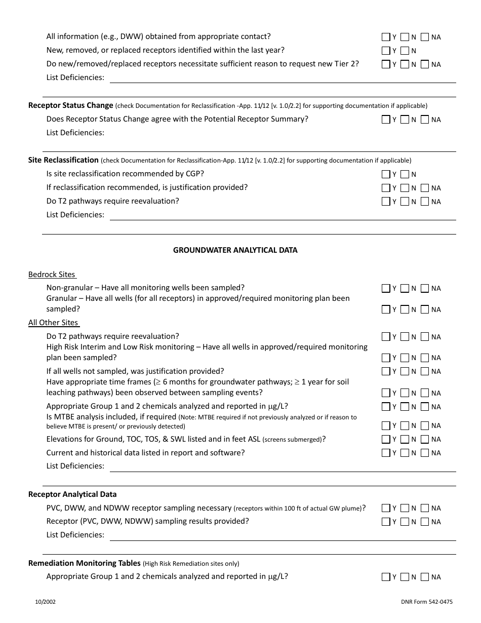 DNR Form 542-0475 Site Monitoring Report (Smr) Checklist - Iowa, Page 3