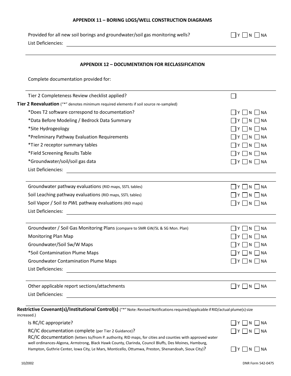 DNR Form 542-0475 Site Monitoring Report (Smr) Checklist - Iowa, Page 6
