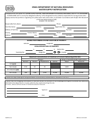 DNR Form 542-1530 Water Supply Notification - Iowa