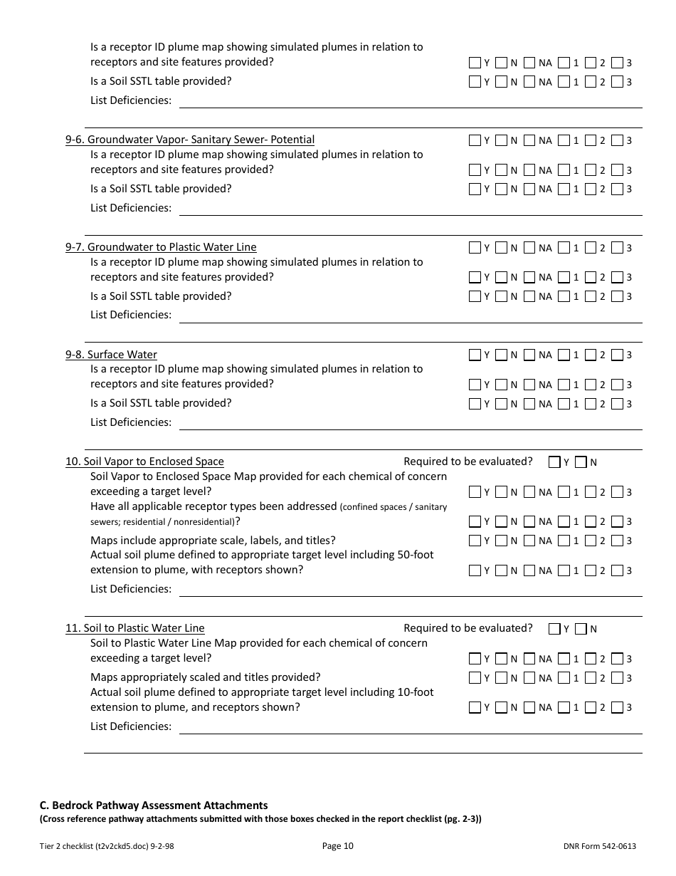 DNR Form 542-0613 Tier 2 Site Cleanup Reports Accuracy Review Checklist - Iowa, Page 10