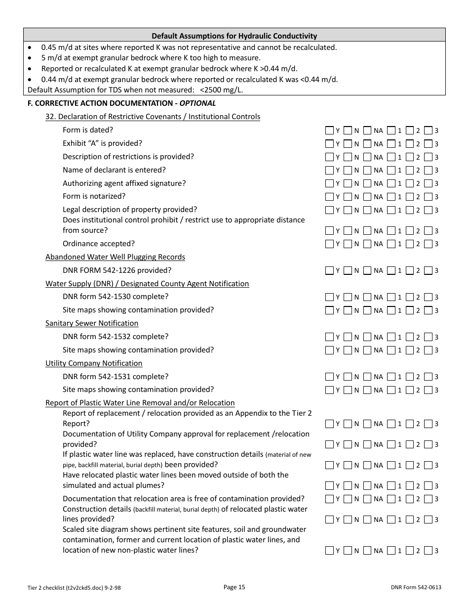 DNR Form 542-0613 Tier 2 Site Cleanup Reports Accuracy Review Checklist - Iowa, Page 15