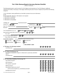 DNR Form 542-0613 Tier 2 Site Cleanup Reports Accuracy Review Checklist - Iowa