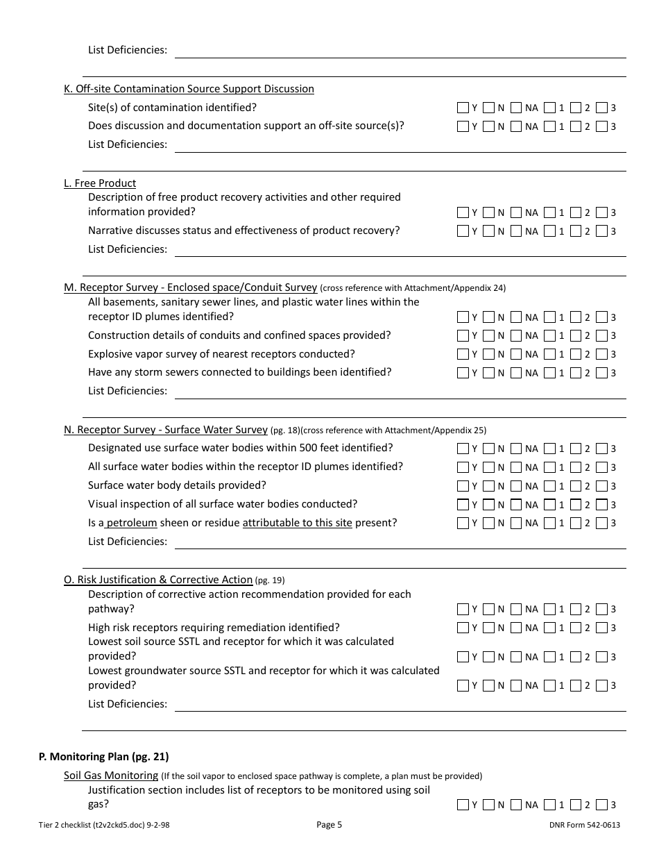 DNR Form 542-0613 Tier 2 Site Cleanup Reports Accuracy Review Checklist - Iowa, Page 5