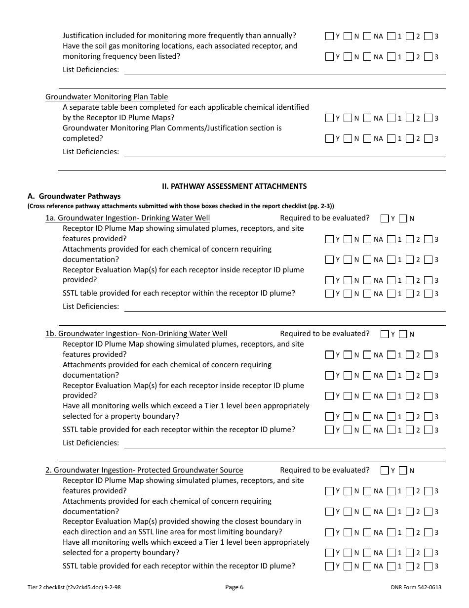 DNR Form 542-0613 Tier 2 Site Cleanup Reports Accuracy Review Checklist - Iowa, Page 6