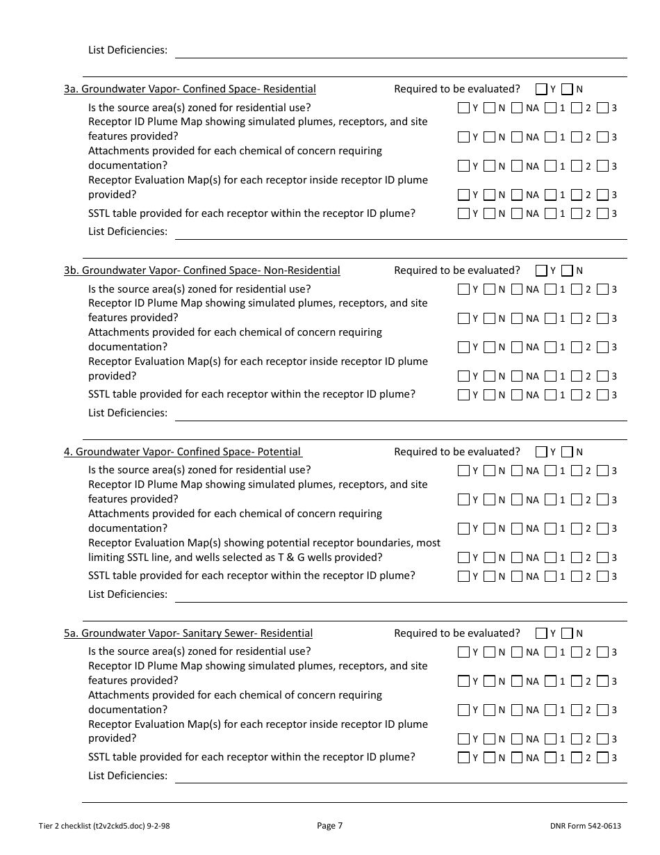 DNR Form 542-0613 Tier 2 Site Cleanup Reports Accuracy Review Checklist - Iowa, Page 7