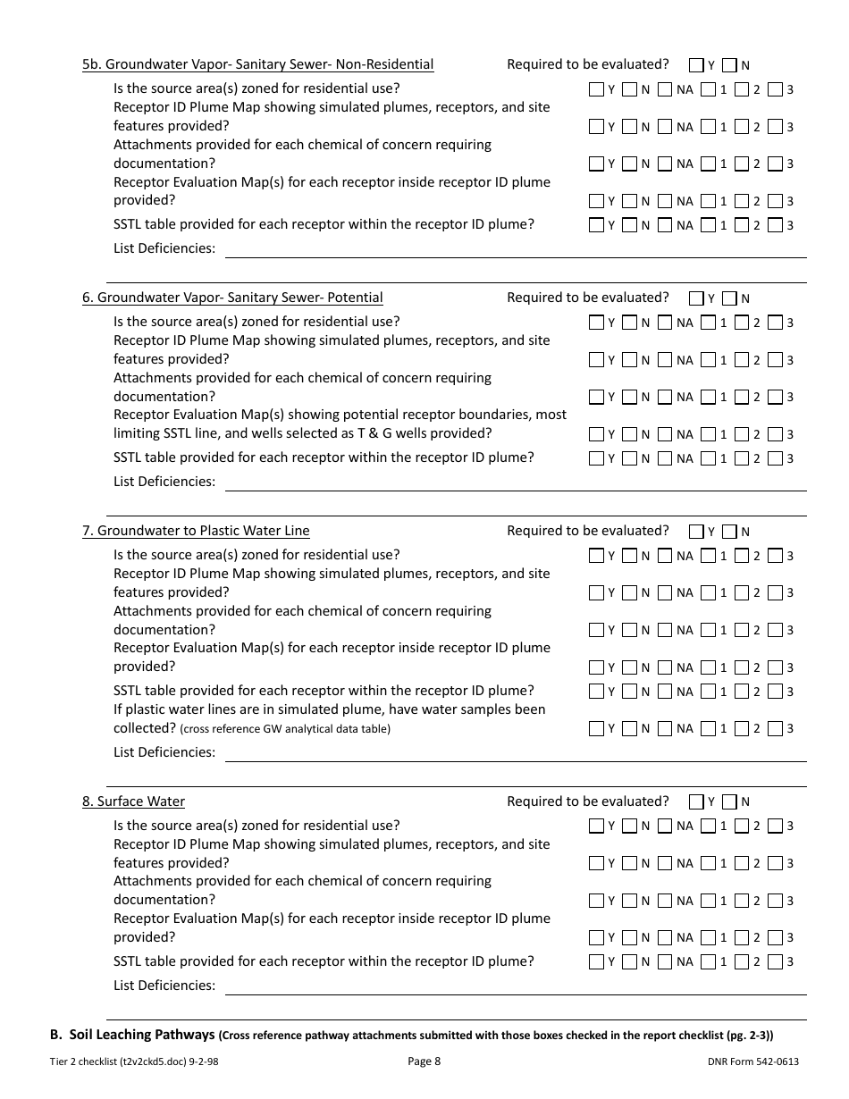 DNR Form 542-0613 Tier 2 Site Cleanup Reports Accuracy Review Checklist - Iowa, Page 8