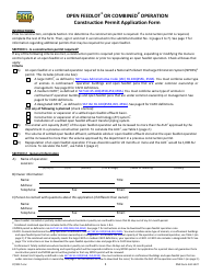 DNR Form 542-1427 Construction Permit Application Form - Open Feedlot or Combined Operation - Iowa