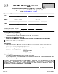 DNR Form 542-1433 Iowa Well Contractor Exam Application - Iowa