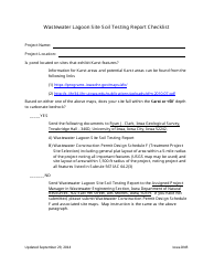 Document preview: Wastewater Lagoon Site Soil Testing Report Checklist - Iowa