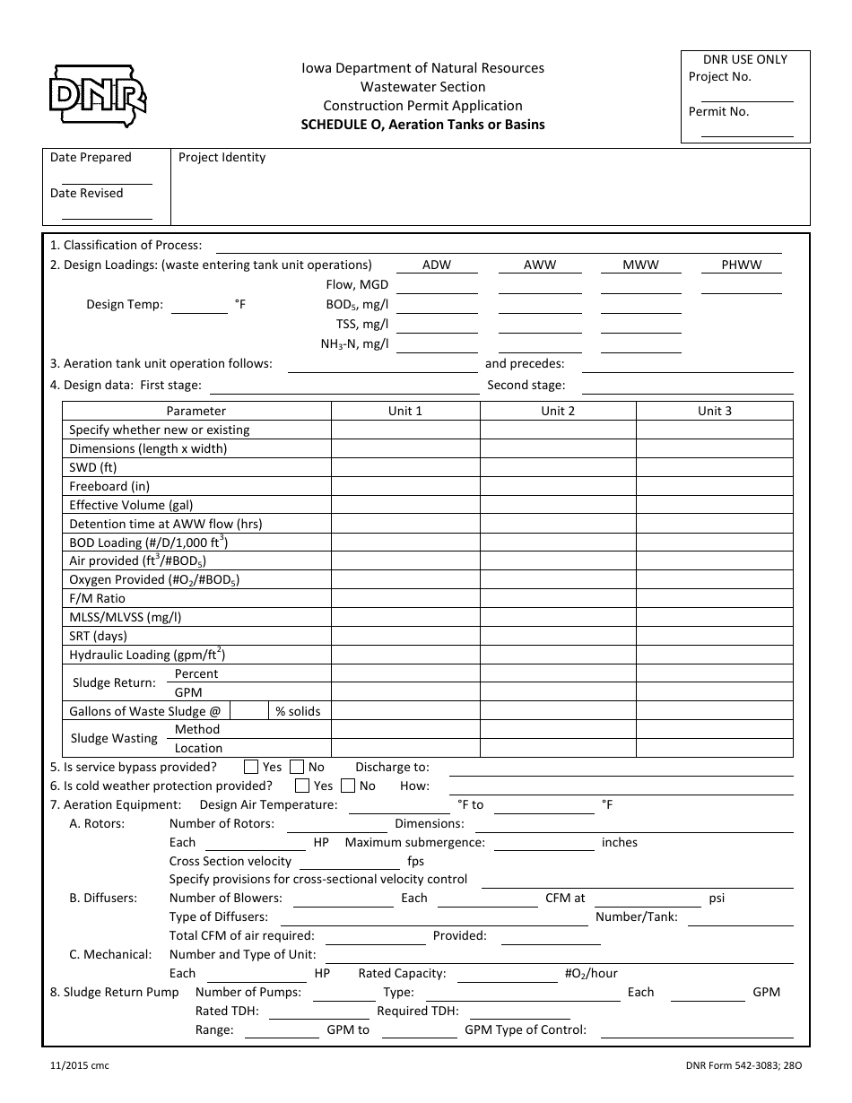 Dnr Form 542 3083 Schedule O Fill Out Sign Online And Download Fillable Pdf Iowa 