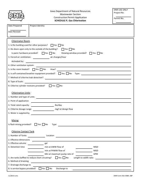 DNR Form 542-3084 Schedule P  Printable Pdf