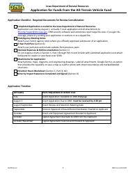 DNR Form 542-0199 Application for Funds From the All-terrain Vehicle Fund - Iowa