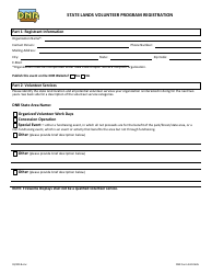Document preview: DNR Form 542-0645 State Lands Volunteer Program Registration - Iowa