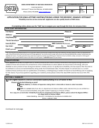 DNR Form 542-1412 Application for Iowa Lifetime Hunting/Fishing License for Resident, Disabled Veterans - Iowa