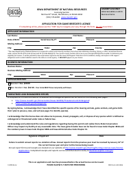 DNR Form 542-1386 Application for Game Breeder&#039;s License - Iowa
