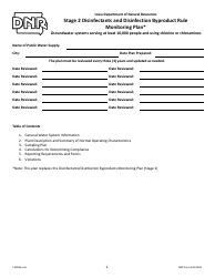 Document preview: DNR Form 542-0459 Stage 2 Disinfectants and Disinfection Byproduct Rule Monitoring Plan - Groundwater Systems Serving at Least 10,000 People and Using Chlorine or Chloramines - Iowa