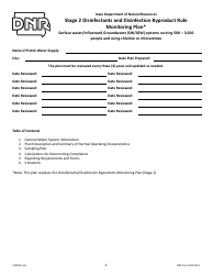 DNR Form 542-0461 Stage 2 Disinfectants and Disinfection Byproduct Rule Monitoring Plan - Surface Water/Influenced Groundwater (SW/Igw) Systems Serving 500 - 3,000 People and Using Chlorine or Chloramines - Iowa