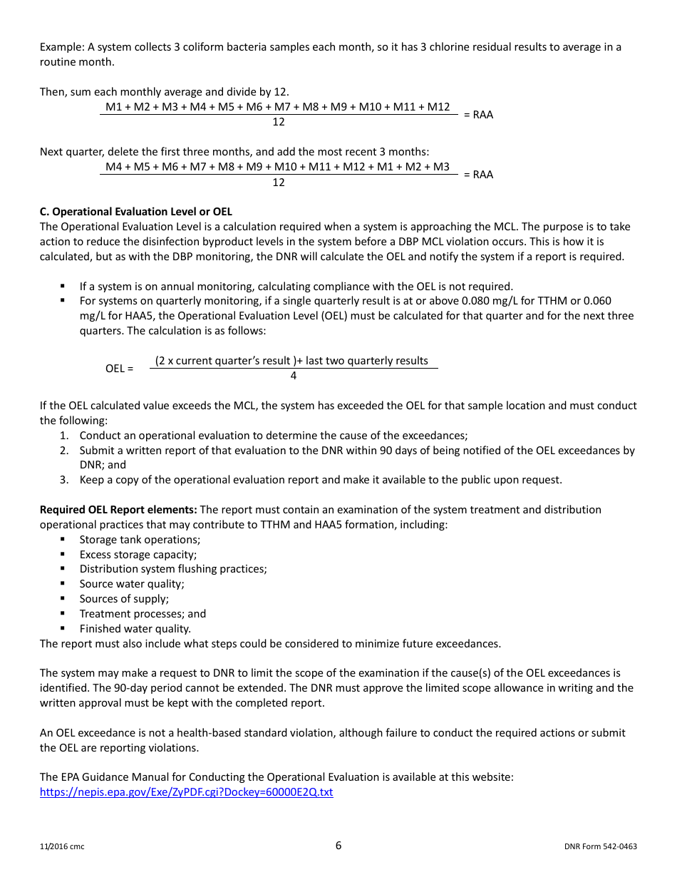 DNR Form 542-0463 Stage 2 Disinfectants and Disinfection Byproduct Rule Monitoring Plan - Surface Water / Influenced Groundwater (SW / Igw) Systems Serving 10,000 - 49,999 People and Using Chlorine or Chloramines - Iowa, Page 6