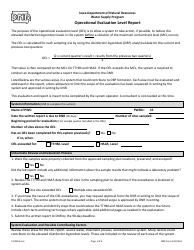 DNR Form 542-0554 Operational Evaluation Level Report - Water Supply Program - Iowa