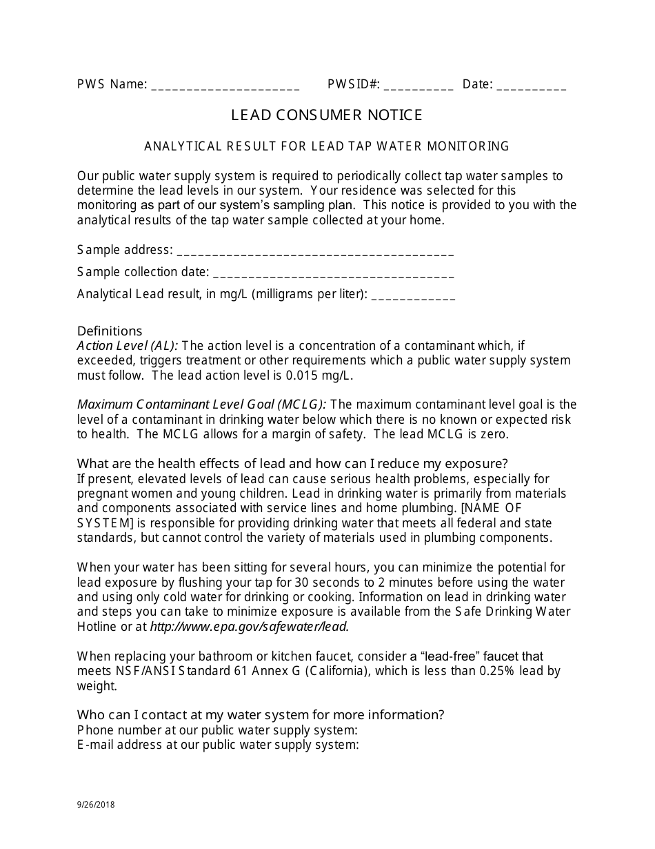 Lead Consumer Notice for Community Systems - Iowa, Page 1