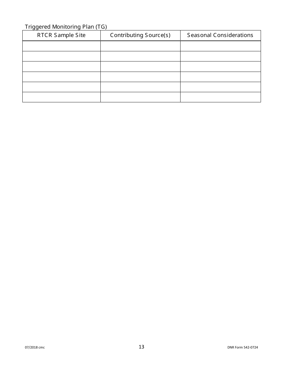 DNR Form 542-0724 Public Water Supply Bacteria Sampling Plan Requirements for Groundwater Systems Collecting One Quarterly Sample - Iowa, Page 13