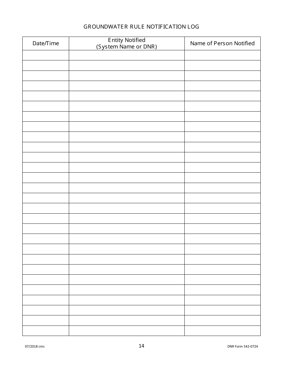 DNR Form 542-0724 Public Water Supply Bacteria Sampling Plan Requirements for Groundwater Systems Collecting One Quarterly Sample - Iowa, Page 14