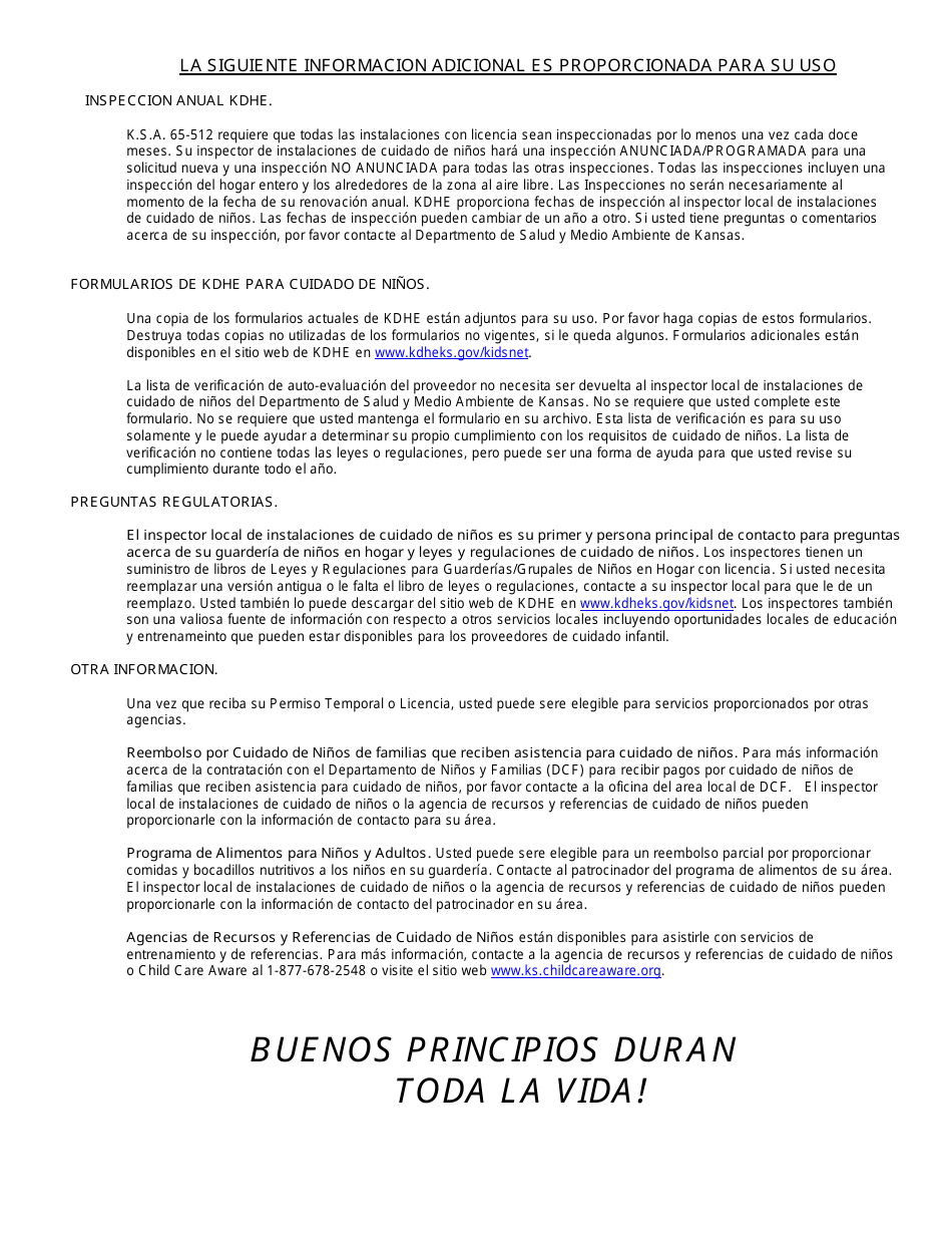 Instrucciones para Formulario CCL.201 Solicitud Para Una Guarderia De Ninos En Hogar Con Licencia O Una Guarderia Grupal De Ninos En Hogar Con Liciencia - Kansas (Spanish), Page 3