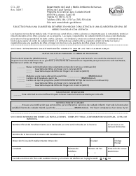 Formulario CCL.201 Solicitud Para Una Guarderia De Ninos En Hogar Con Licencia O Una Guarderia Grupal De Ninos En Hogar Con Licencia - Kansas (Spanish)