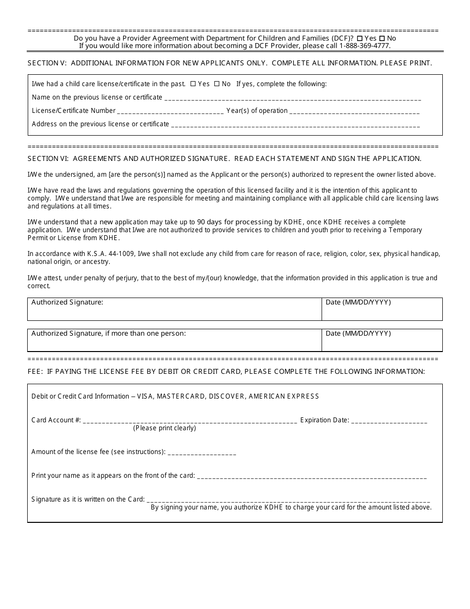 Form CCL.301 Application for a Child Care Center, Preschool, Head Start - Kansas, Page 3