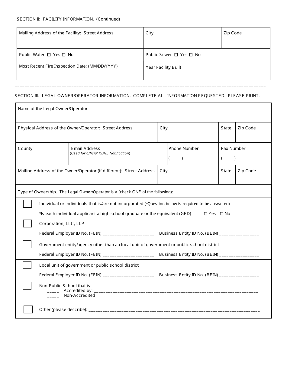 Form CCL.801 Application for a School Age Drop-In Program - Kansas, Page 2