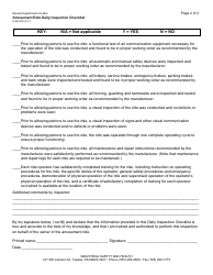 Form K-ISH500 Amusement Ride Daily Inspection Checklist - Kansas, Page 2