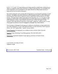 Agreement Between the Kansas Department of Labor and Driver of State Vehicle - Kansas, Page 2
