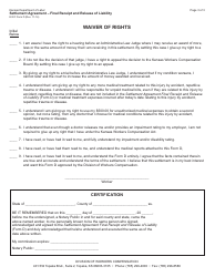 K-WC Form D Settlement Agreement - Final Receipt and Release of Liability - Kansas, Page 3